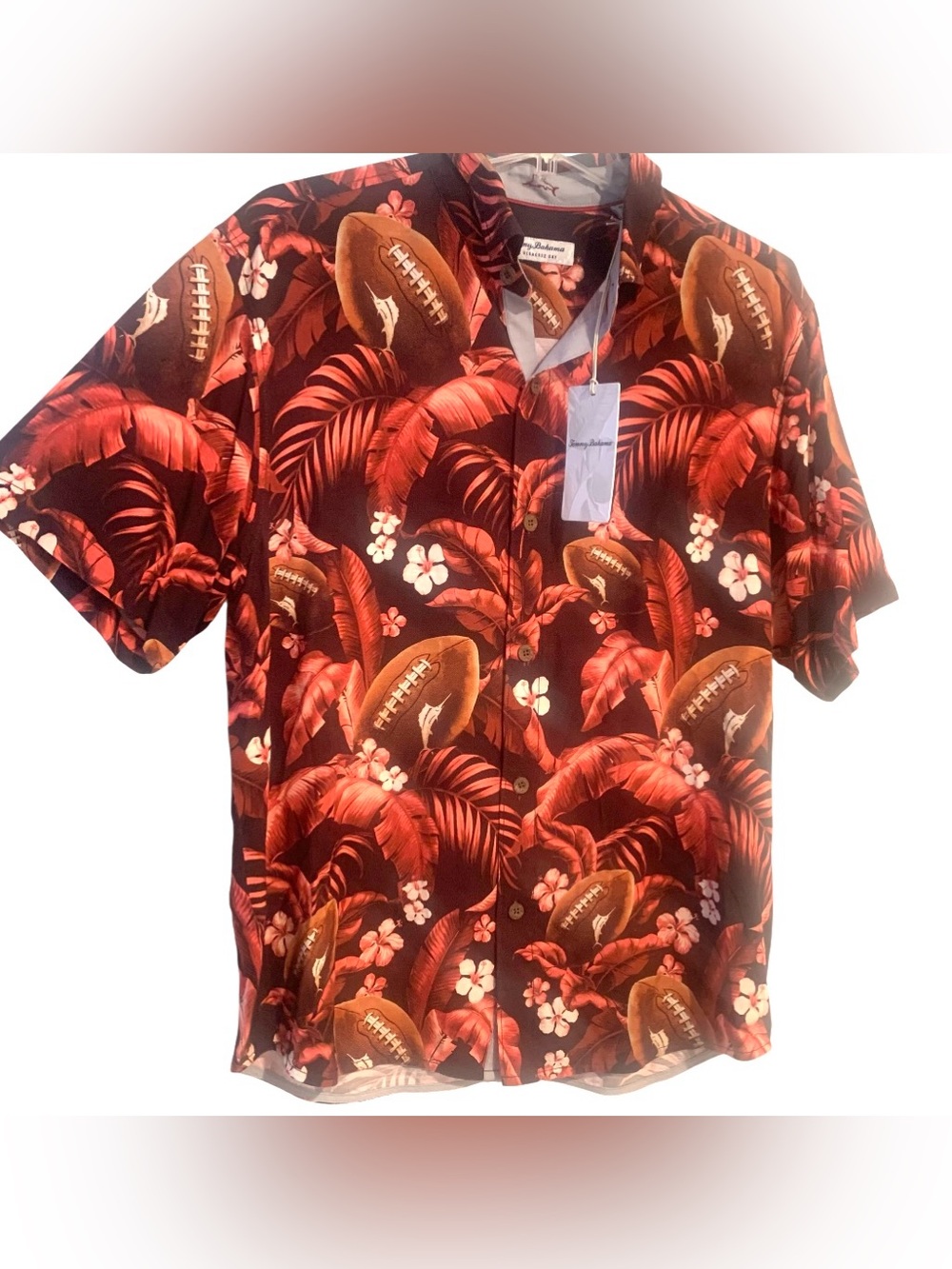 Tommy Bahama NFL Football Veracruz Cay First Down Short-Sleeve Shirt Men Size M